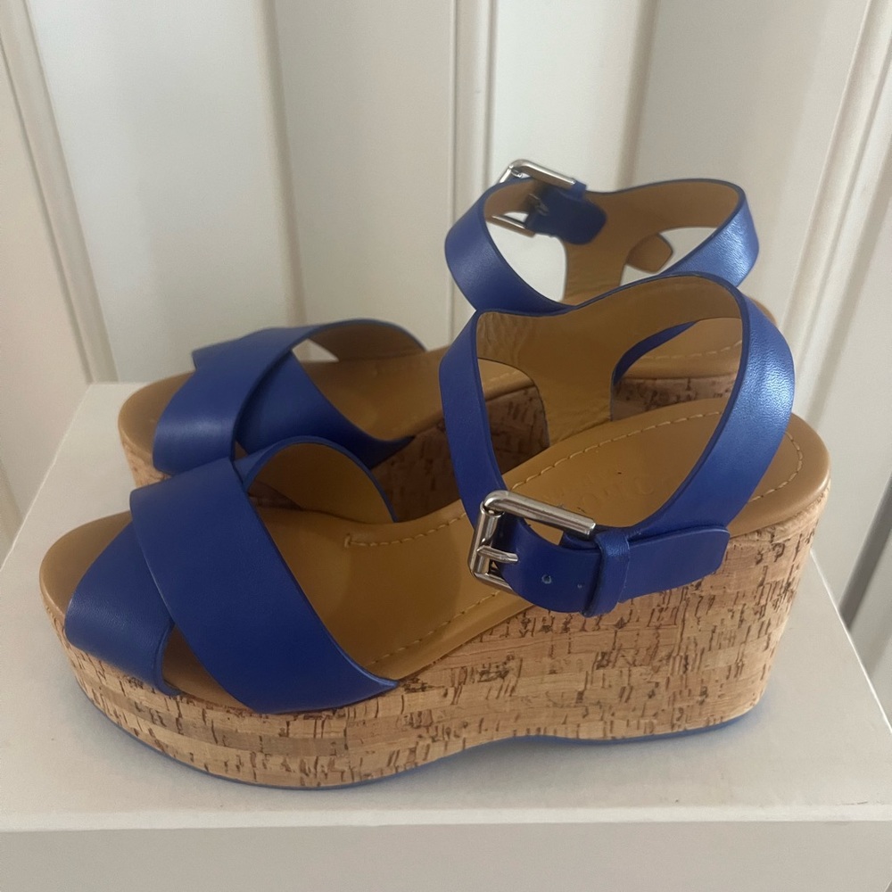 Women's Polo Ralph Lauren Hard Cork and Leather Wedges, Sandals